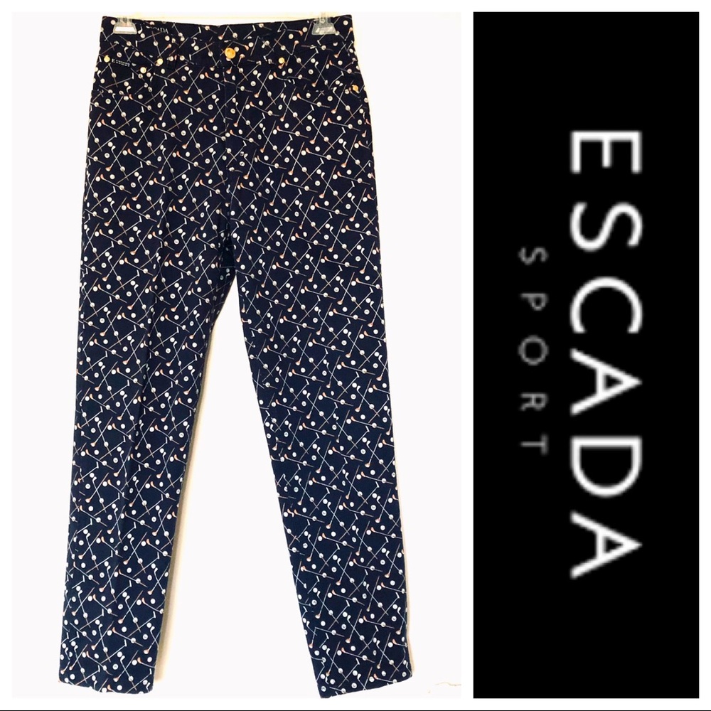 Escada Novelty Golf Print Jeans 12